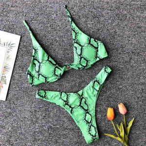 Lalara snake bikini - green