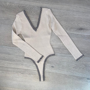 Astrid ribbed bodysuit - nude