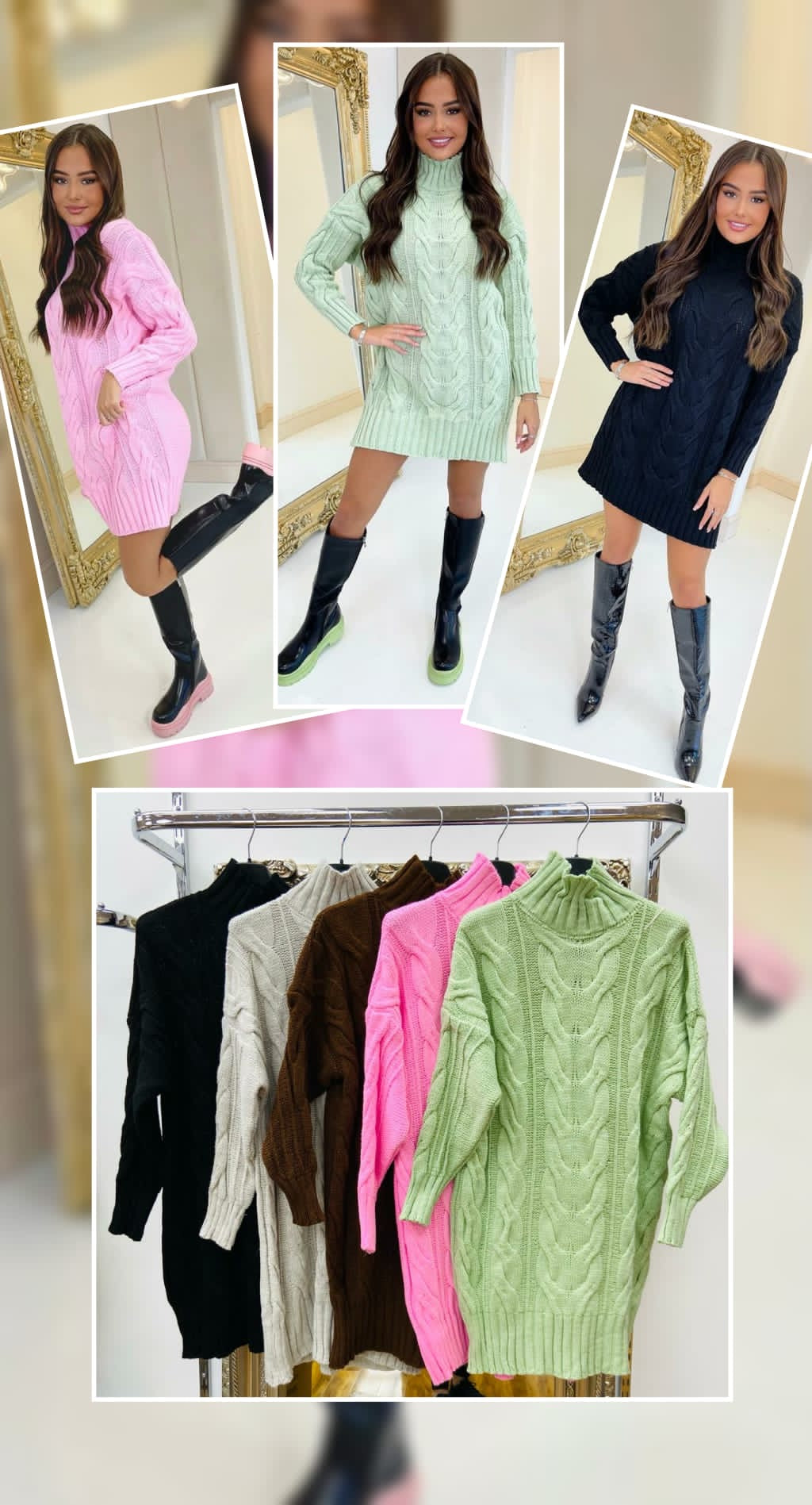 Penny cable knit jumper dress - choose colour