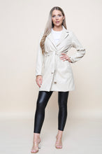 Load image into Gallery viewer, Kady vegan leather belted jacket - cream