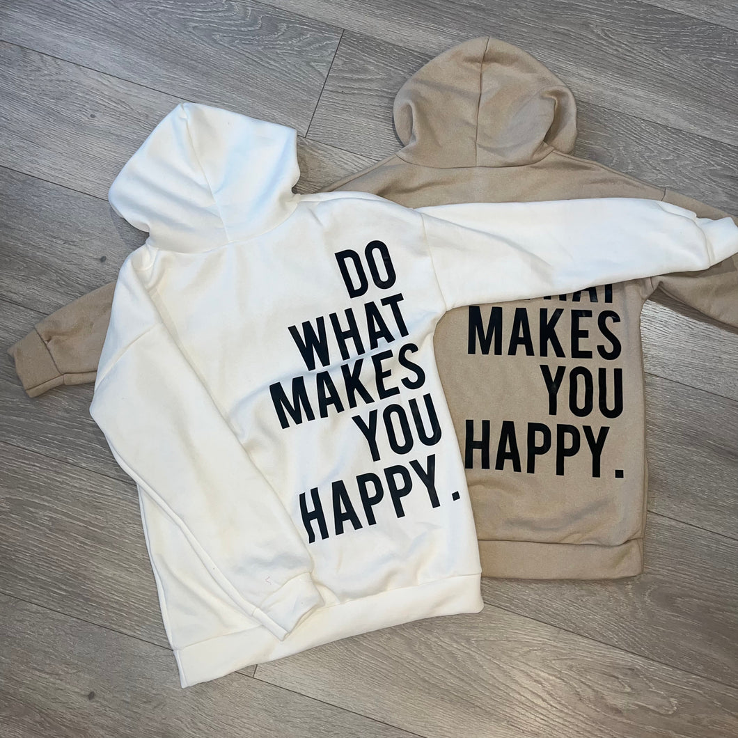 Happy hoodie - white
