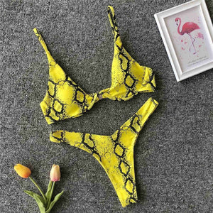 Lalara snake bikini - neon yellow