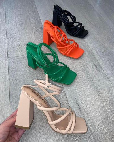 Taya strappy block heels - choose colour