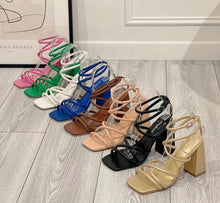 Load image into Gallery viewer, Taya strappy block heels - choose colour