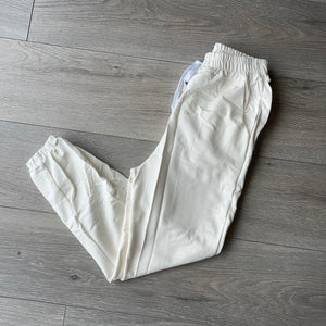 Plain stretch waist  jogger - white