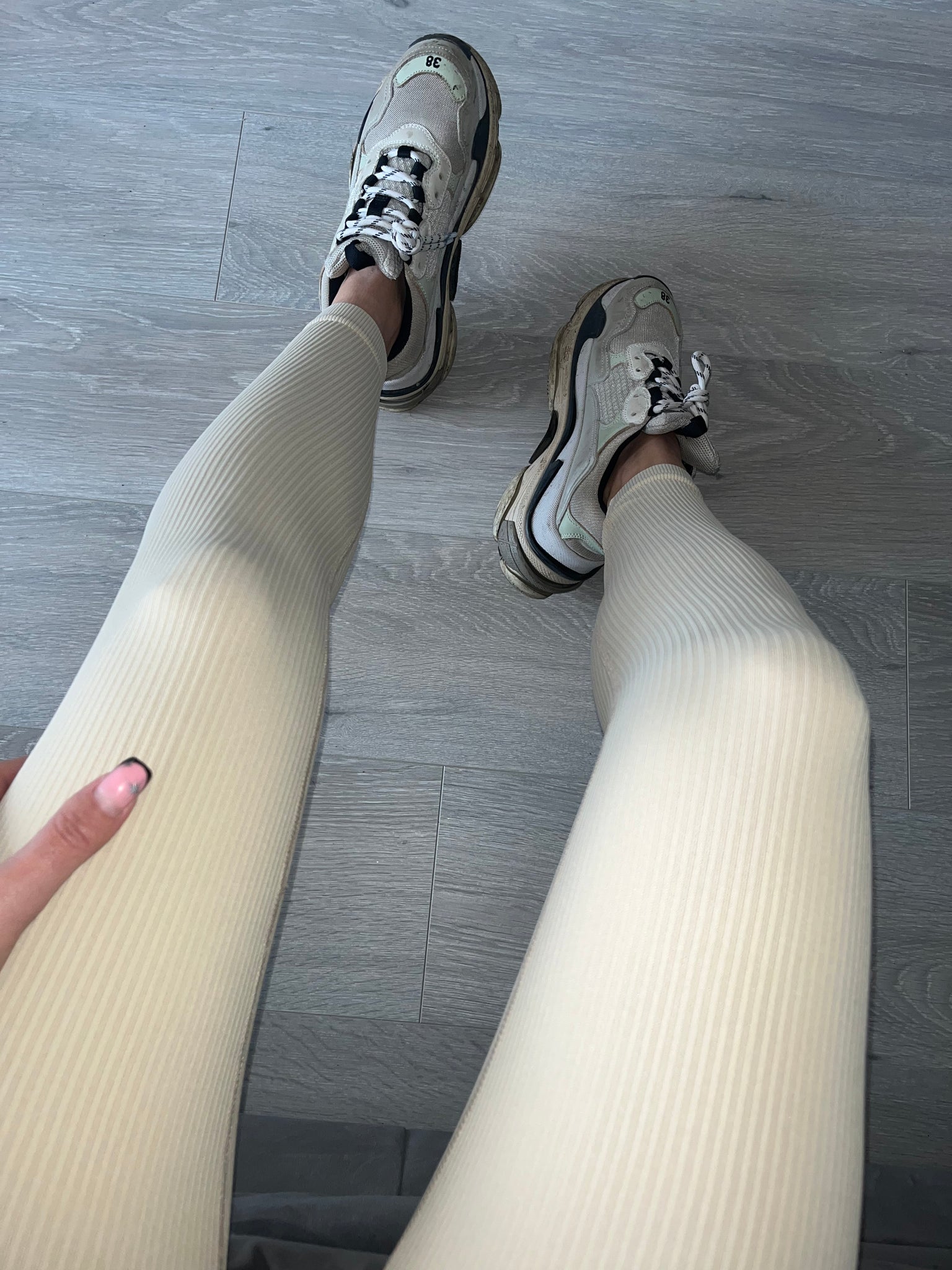 Lora ribbed leggings - cream – LLUK