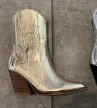 Load image into Gallery viewer, Shaney cowboy ankle boots - gold