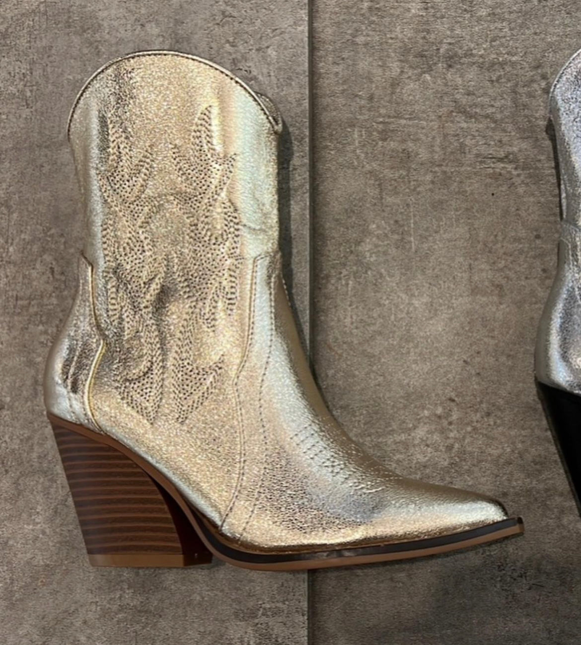 Gold hot sale cowboy booties