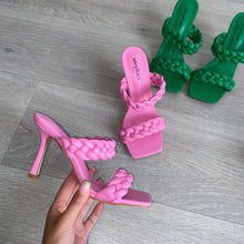 Load image into Gallery viewer, Deanna braided mule heels - pink