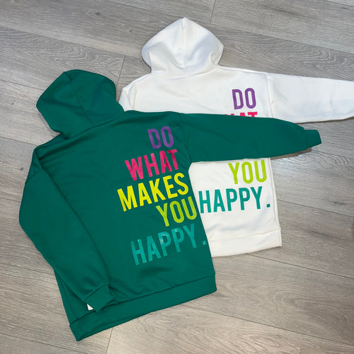 Happy hoodie - green/rainbows