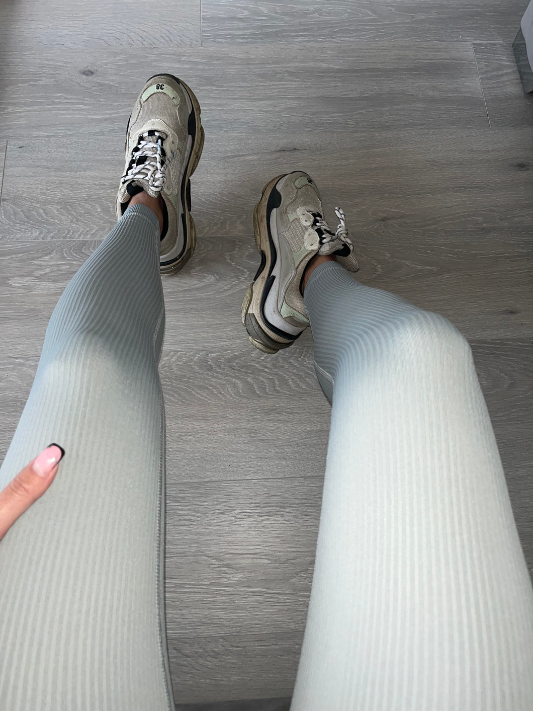 Lora ribbed leggings - grey