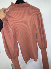 Load image into Gallery viewer, Sienna ribbed puff shoulder knit top - choose colour