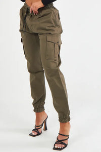 Macey pocket detail cargos - khaki