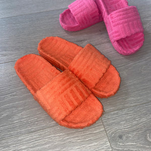 Effie towelling slides - orange