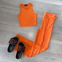 Load image into Gallery viewer, Sidney ribbed crop and trouser set - orange