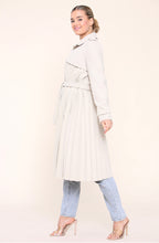Load image into Gallery viewer, Leah pleated trench coat - beige