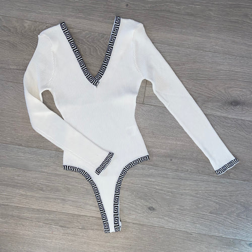 Astrid ribbed bodysuit - white