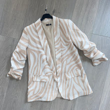 Load image into Gallery viewer, Aleah ruched crop sleeve blazer - nude zebra