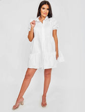 Load image into Gallery viewer, Stassie smock dress - white