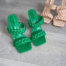 Load image into Gallery viewer, Deanna braided mule heels - green