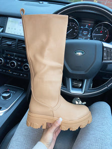 Dana chunky sole welly boots - Tan