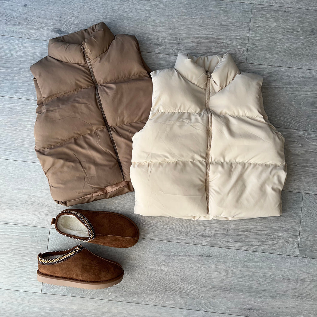 Mica crop gilet - beige