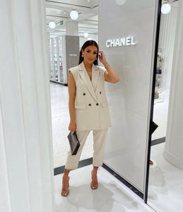 Iona sleeveless blazer and trouser suit co ord - choose colour