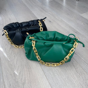 Morgan chain strap bag - green