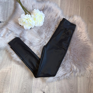 Anais thick faux leather pocket leggings