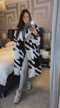 Load image into Gallery viewer, Astra houndstooth longline coat - black/white