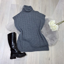 Load image into Gallery viewer, Allysia roll neck cable knit jumper - grey