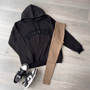 Stylist oversized hoodie - chocolate brown/black