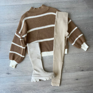 Lennie stripe knit - beige/cream