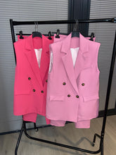 Load image into Gallery viewer, Iona sleeveless blazer and trouser suit co ord - choose colour