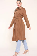 Load image into Gallery viewer, Leah pleated trench coat - tan