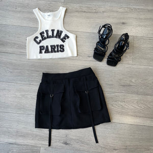 Taliah cargo skirt - black