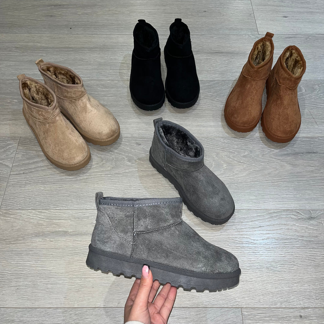 Ugg leather fur lined boots on sale