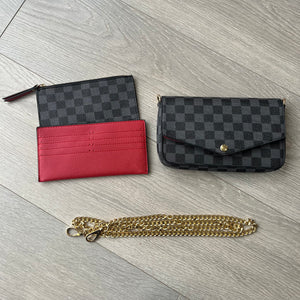 Checker chain strap bag - choose colour