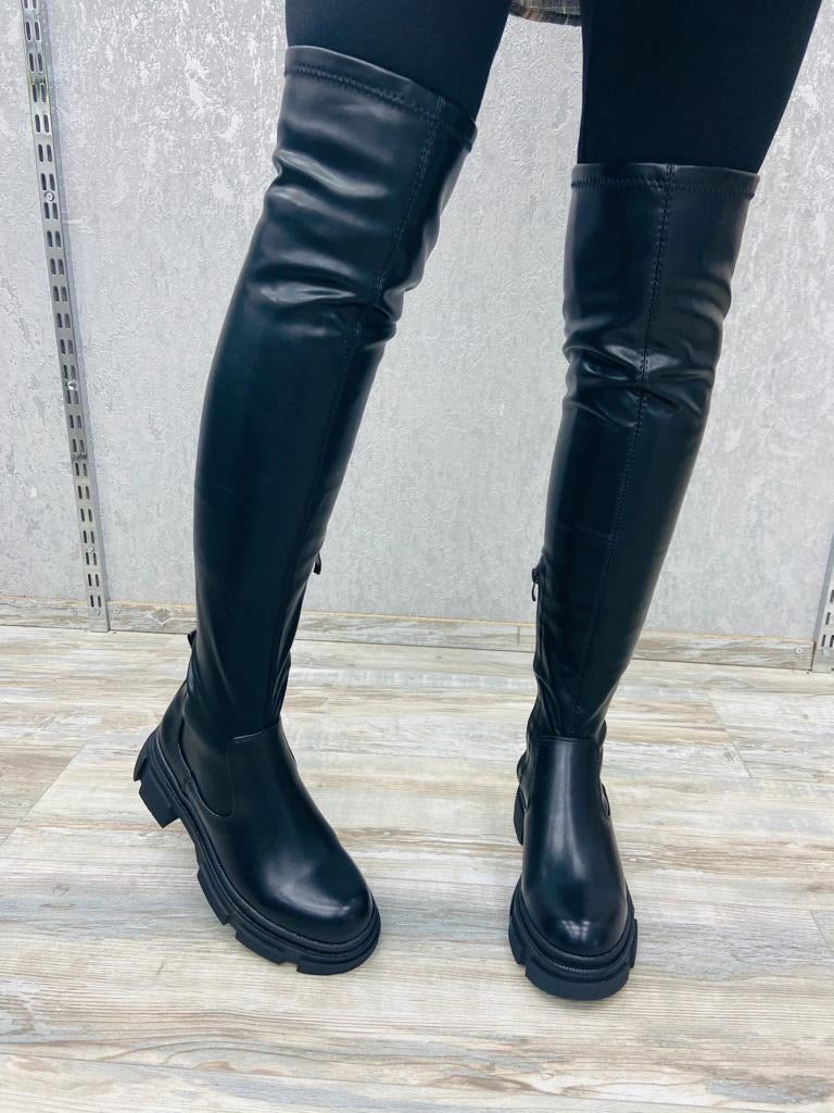 Iyla over knee thigh high boots - black