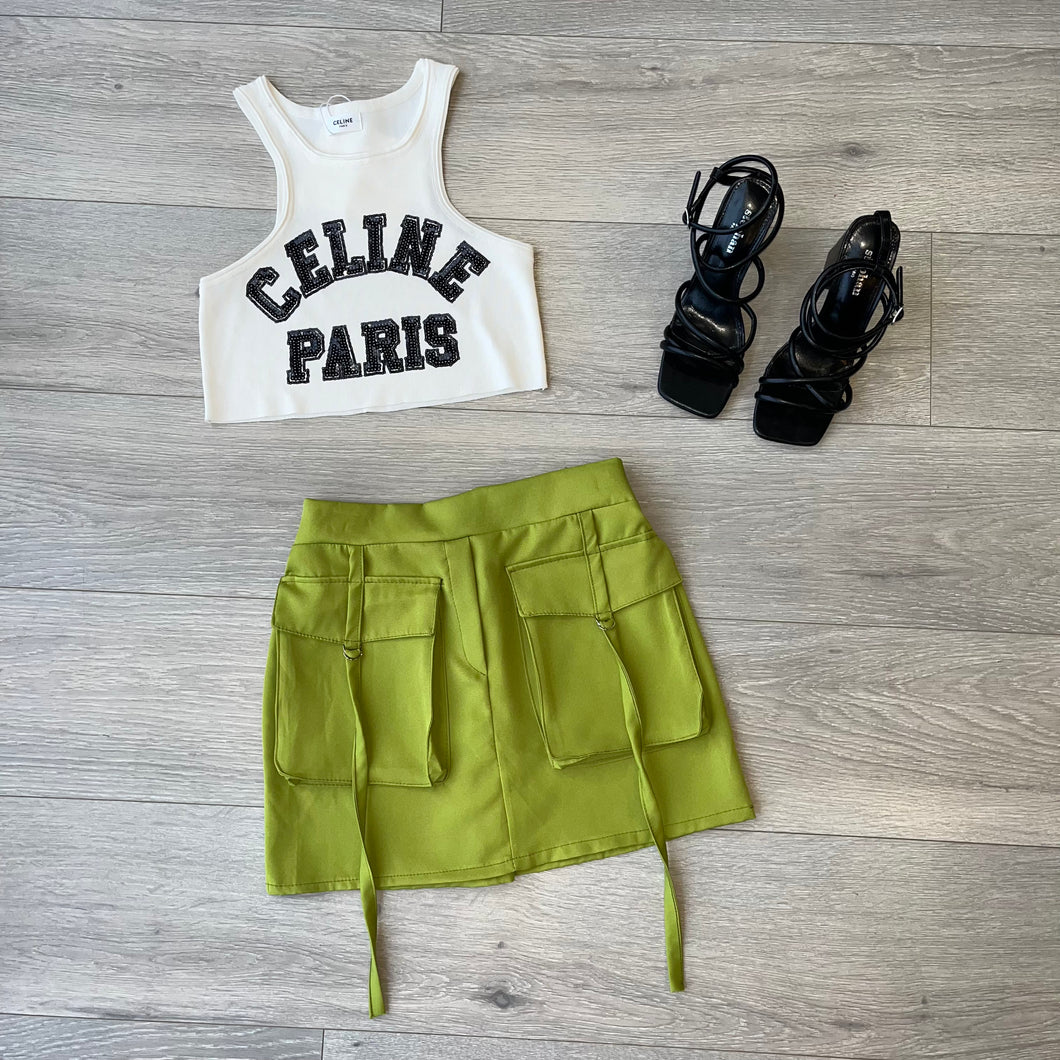 Taliah cargo skirt - green