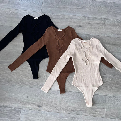 Sia long sleeve bodysuit - black