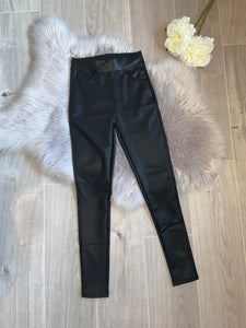 Anais thick faux leather pocket leggings