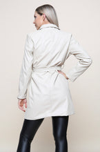 Load image into Gallery viewer, Kady vegan leather belted jacket - cream